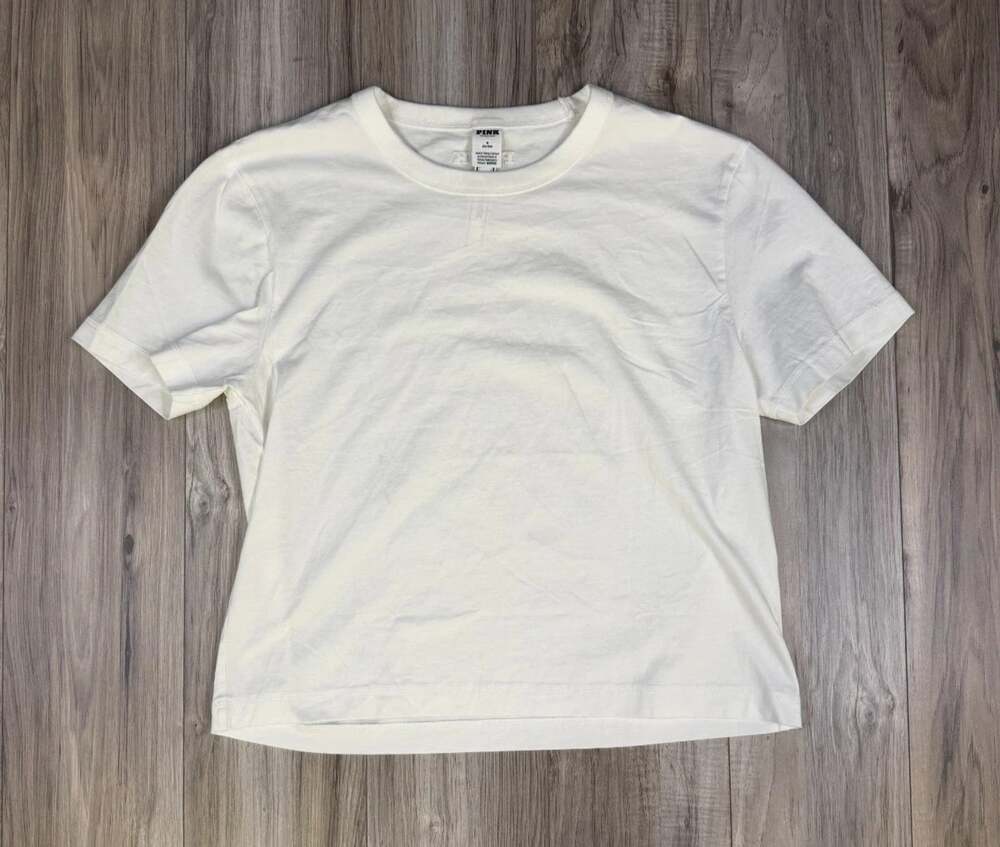 PINK Victoria Secret Everyday Tee White Crewneck Short Sleeve Womens Medium NEW